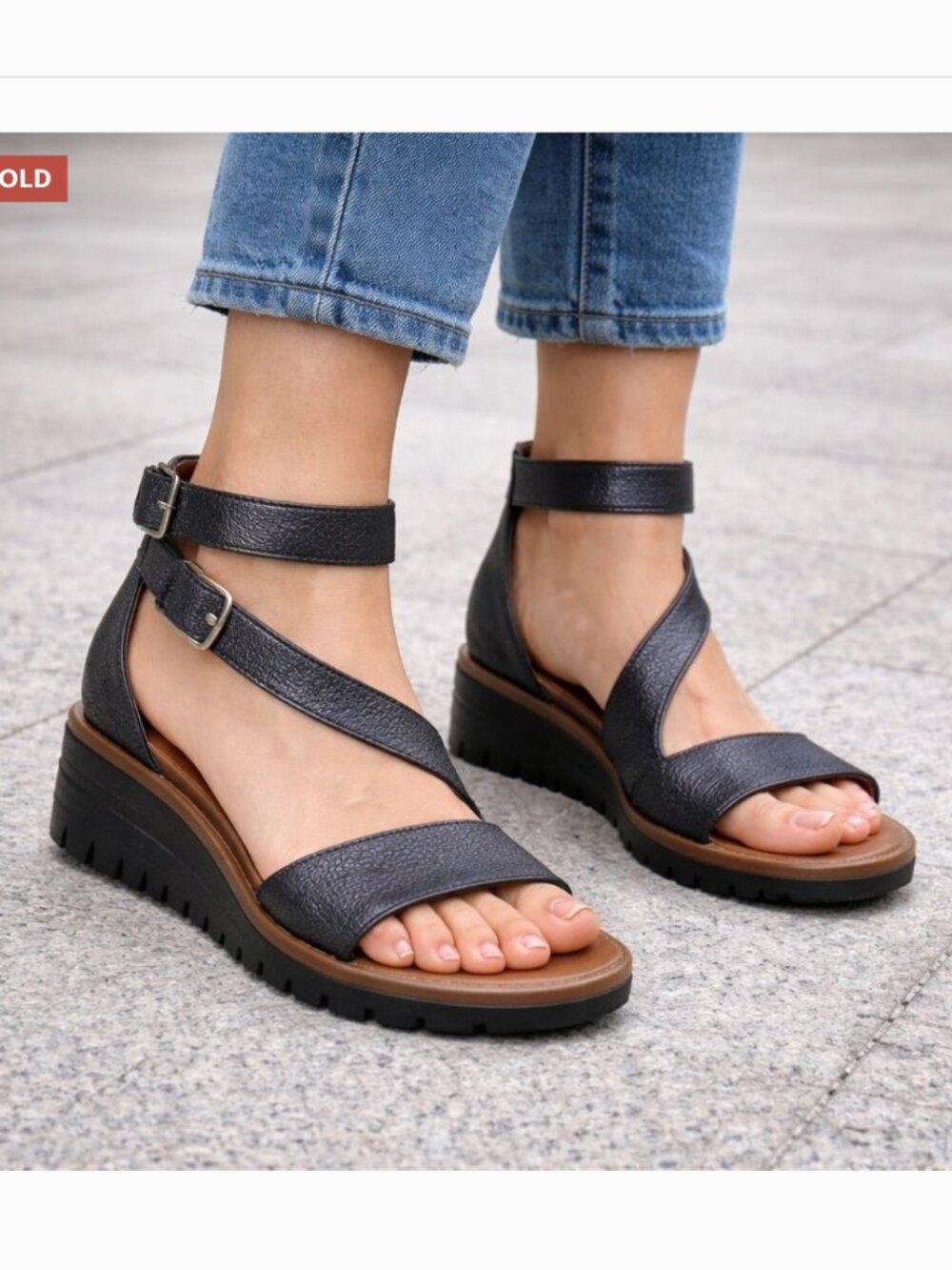 Wonders Leather Sandals Metallic Grey Ankle Strap